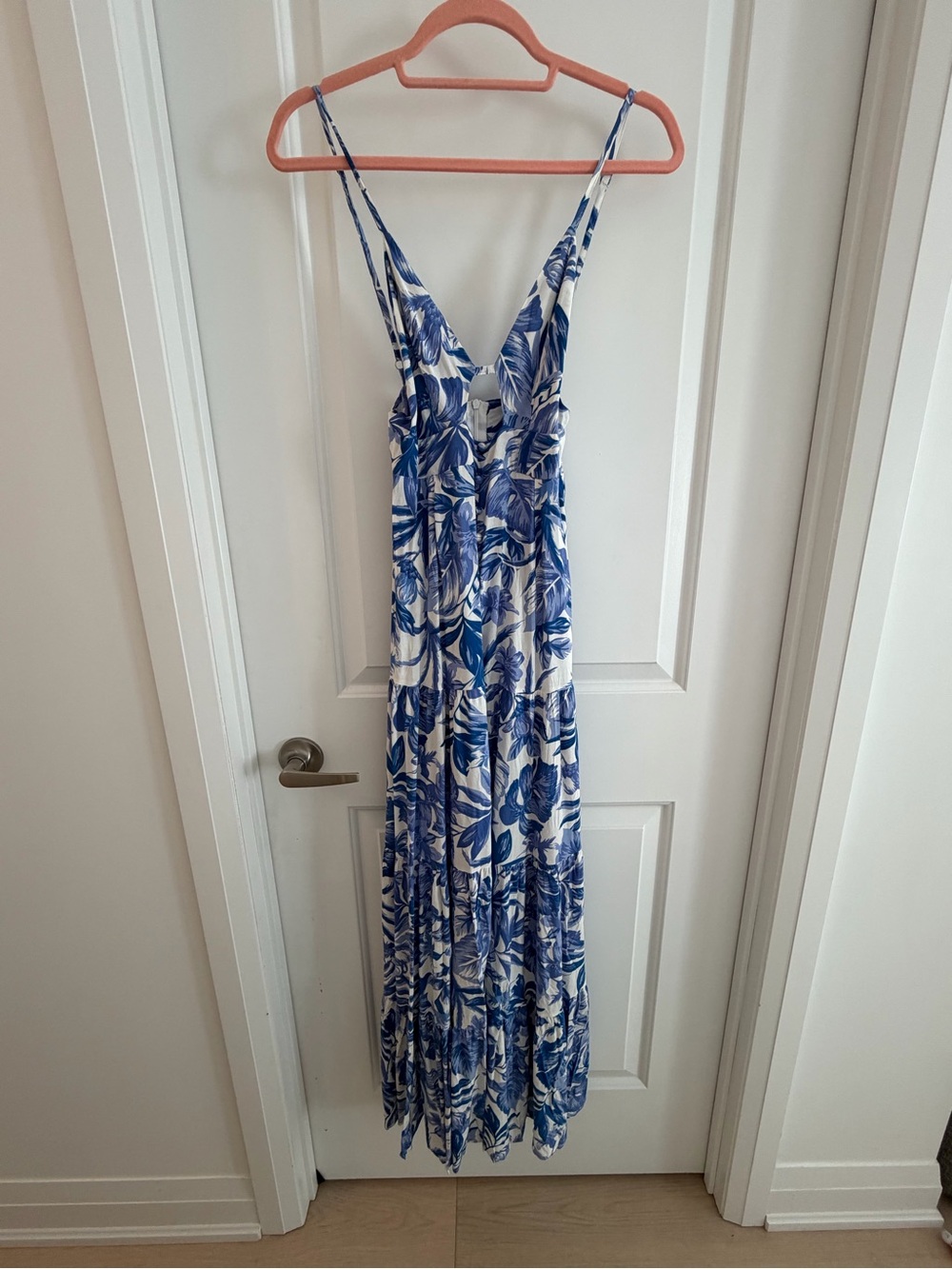Blue and White Floral Maxi Dress